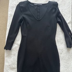 Zara Black shoulder pad dress